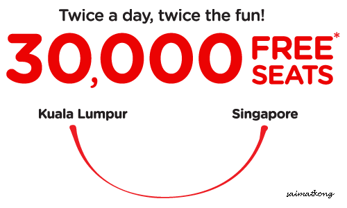 30,000 Free Seats Singapore  Kuala Lumpur from AirAsia.com