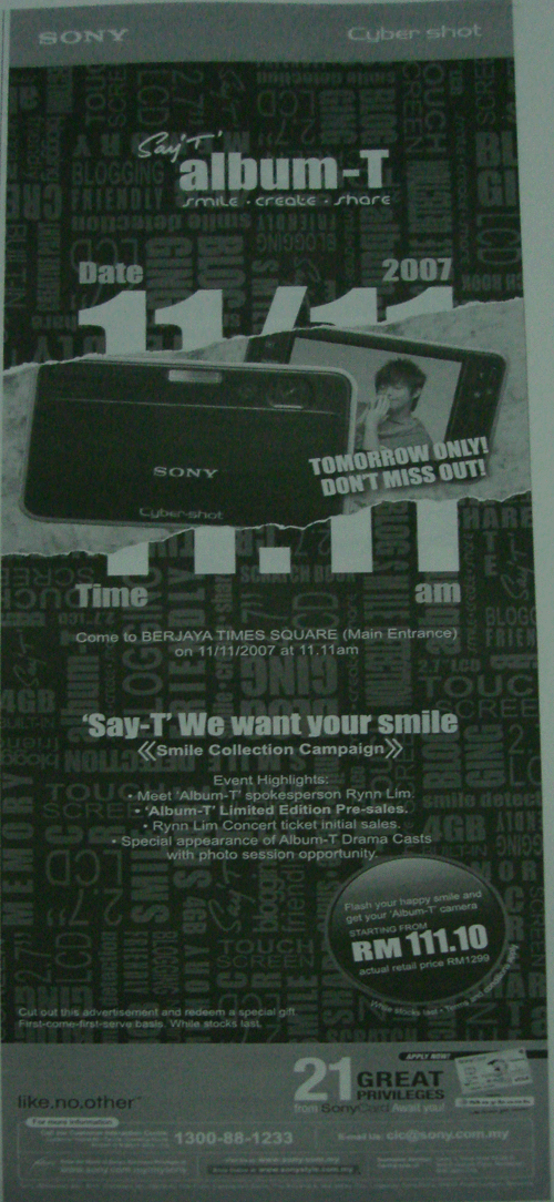 Sony Album-T TheStar Advertisement